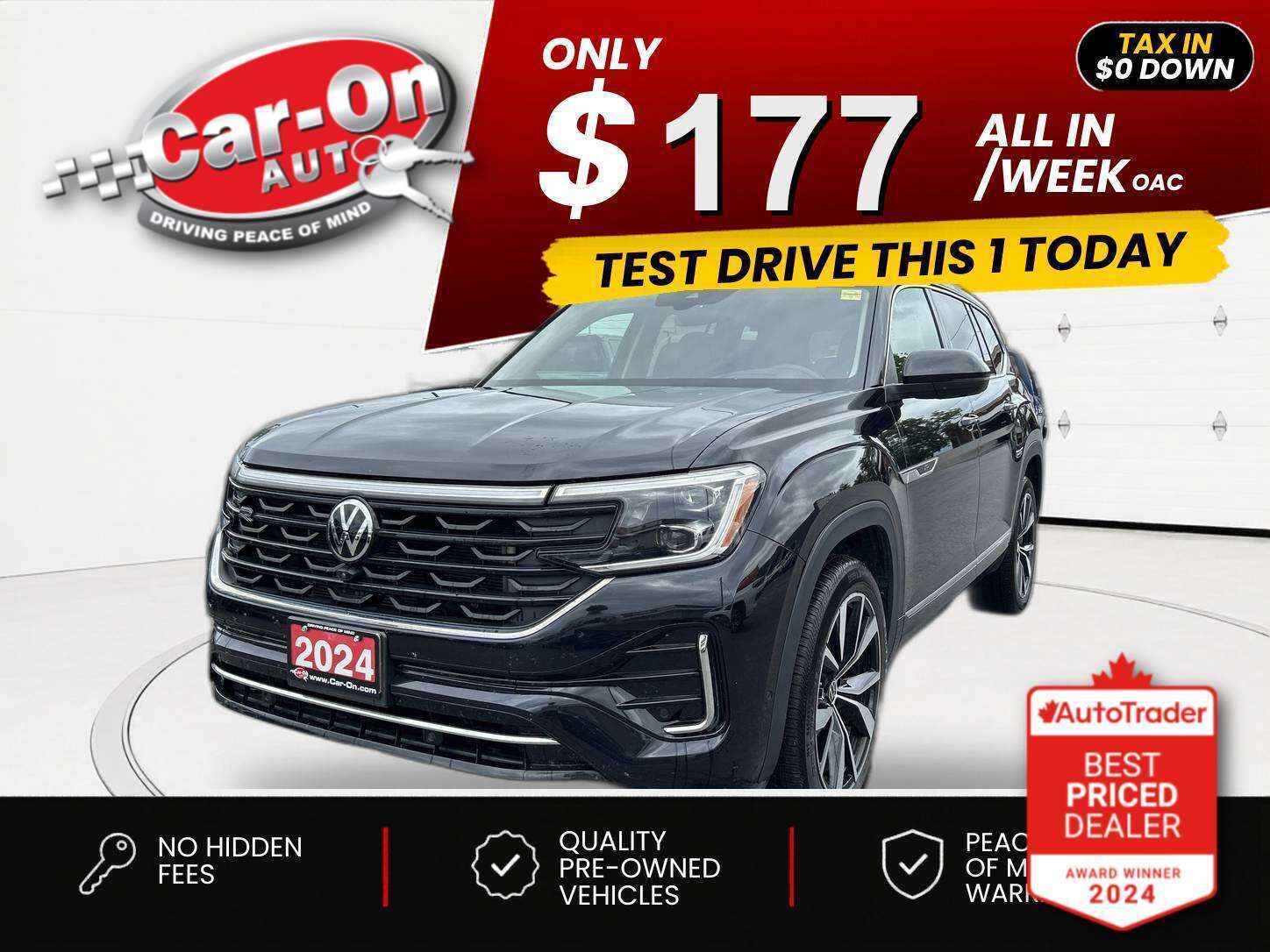 Black 2024 Volkswagen Atlas SUV / Crossover Automatic