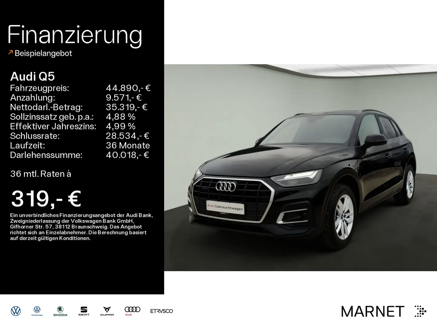 Audi Q5 50 TDI quattro*Navi*LED*Alu*AHK*PDC*Virtual C Zwart - 1