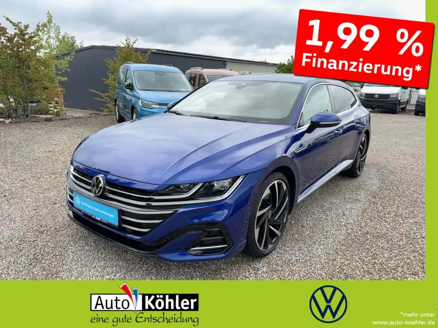 Volkswagen Arteon SB R-Line TDi 4M Schiebe-Ausstelldach 360 Blau - 1