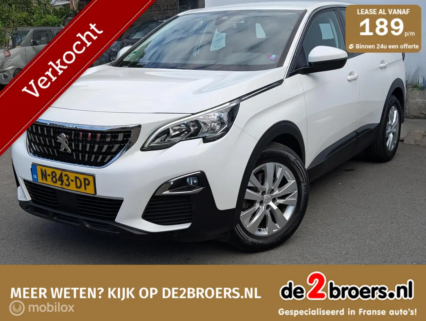 Peugeot 3008 1.2 PureTech 100% Dealer onderhouden Wit - 1
