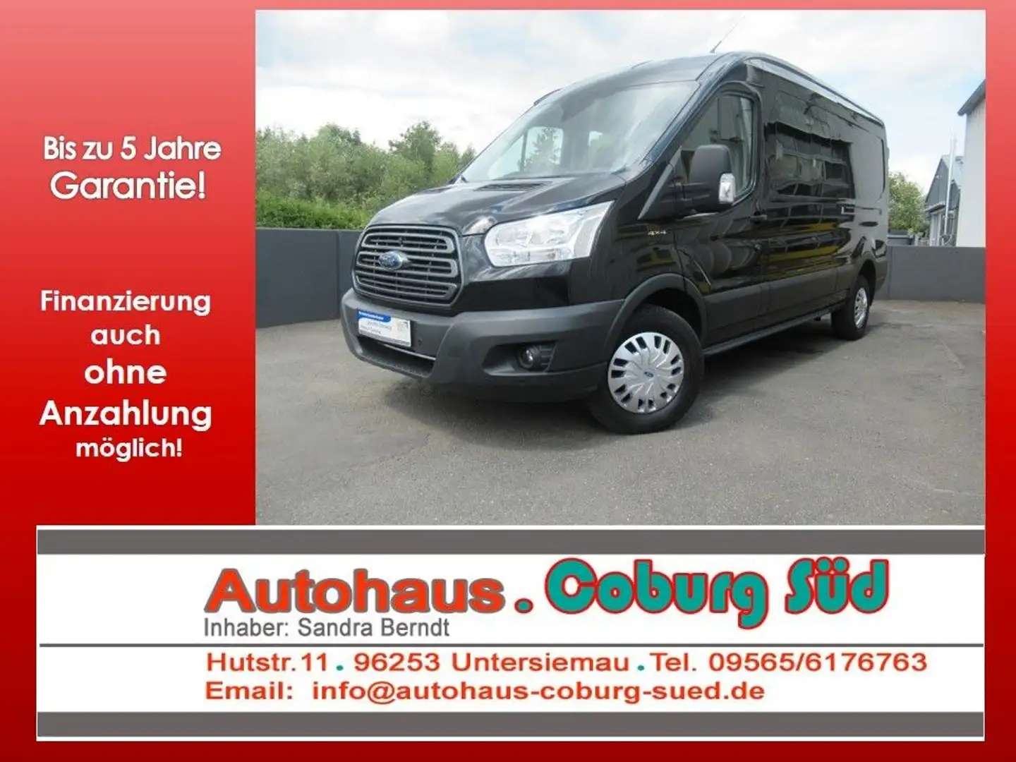 Ford Transit Kasten 350 L3 4x4 KAMERA 6-SITZER PDC Noir - 1