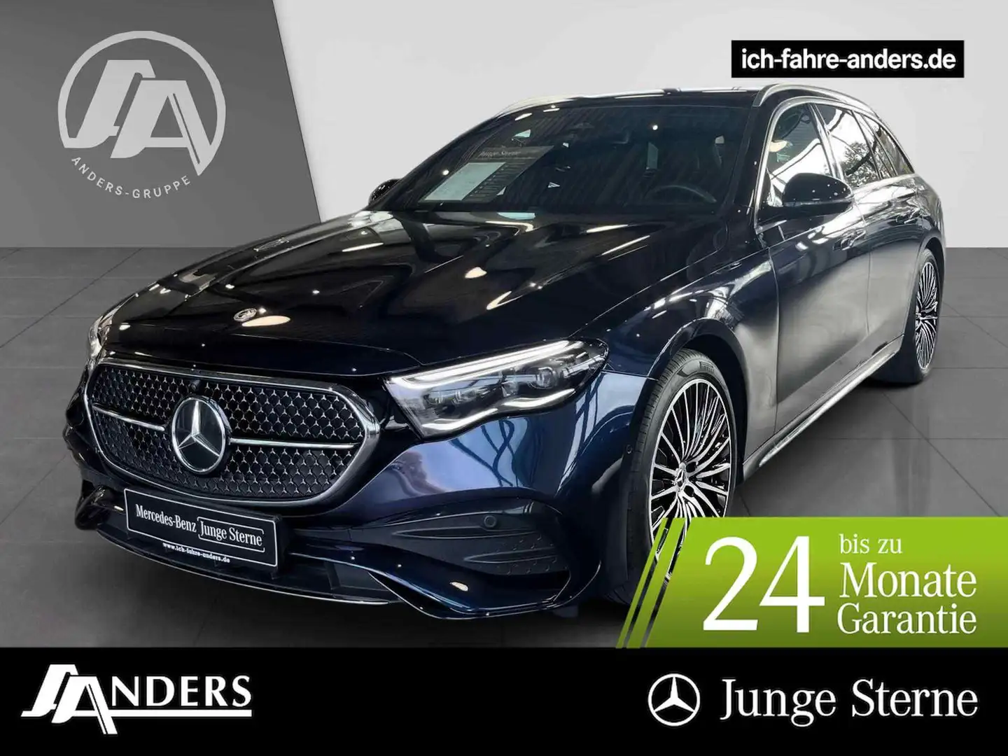 Mercedes-Benz E 220 d T AMG+MBUX+Burm4D+Pano+AHK+AIR+Distr+360 Blau - 1