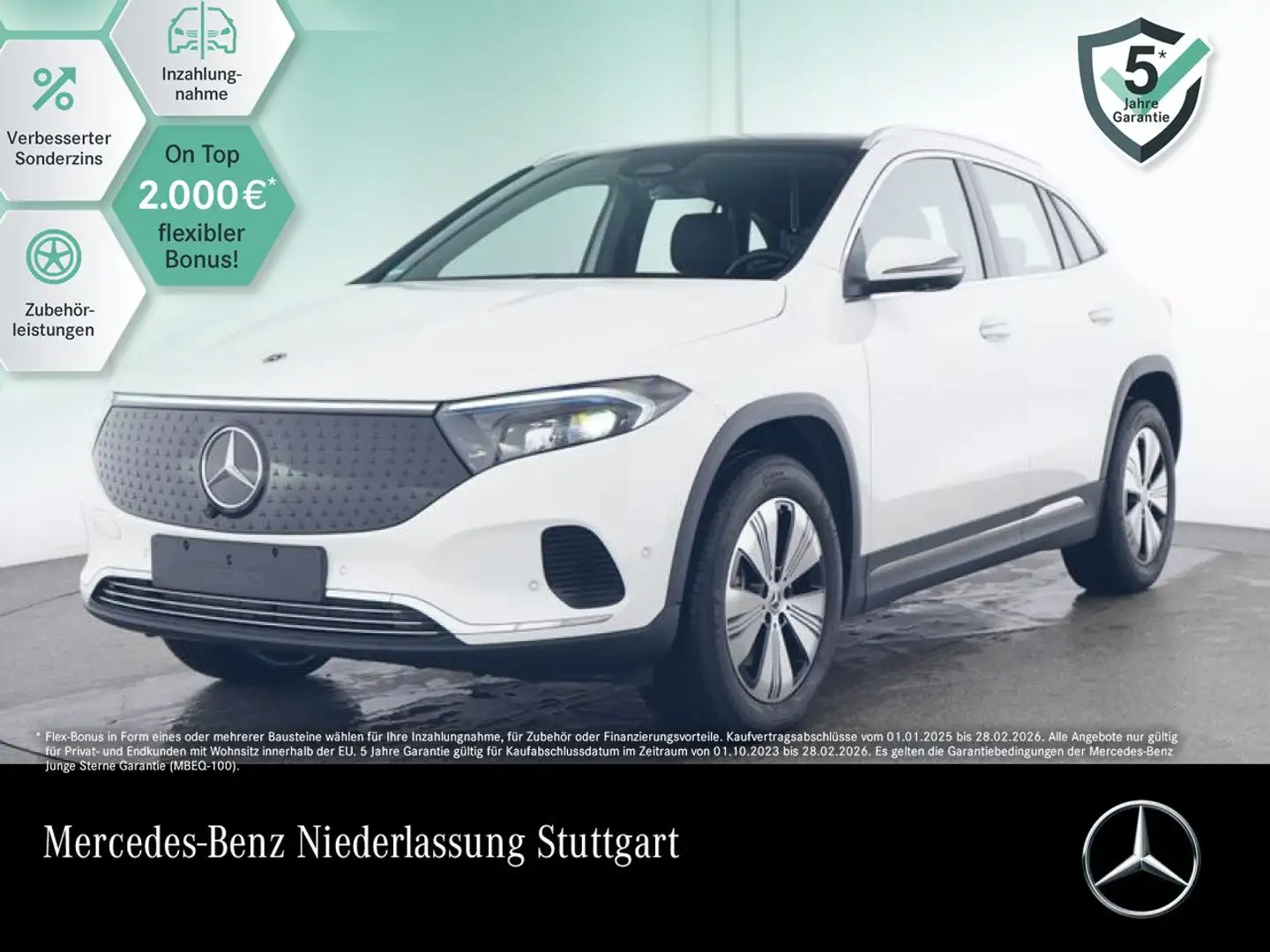 Mercedes-Benz EQA 350 4M PROG+PLUS-PAKET+PANO+360+KEYLESS+SPUR Weiß - 1