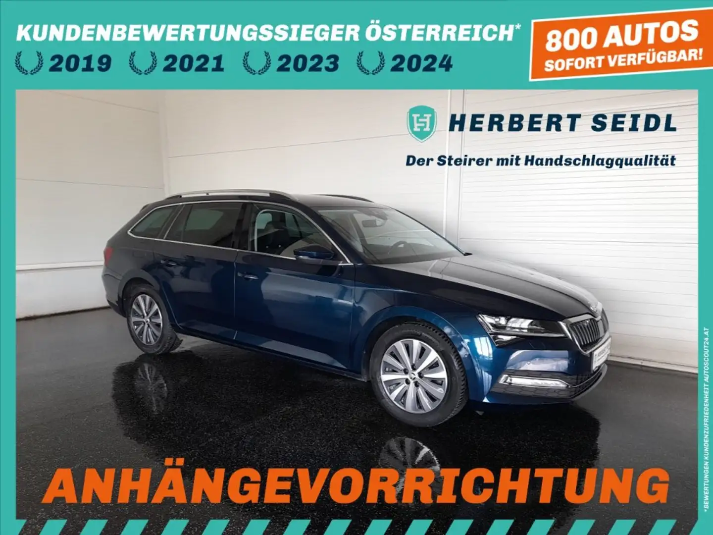 Skoda Superb Kombi STYLE 2,0 TDI DSG *STANDHZG / MATRIX-LED / AHV & 360° KAMERA / VIRTUELL / NAVI / ACC / MEMORY SPORTSITZE / E-KLAPPE Blau - 1