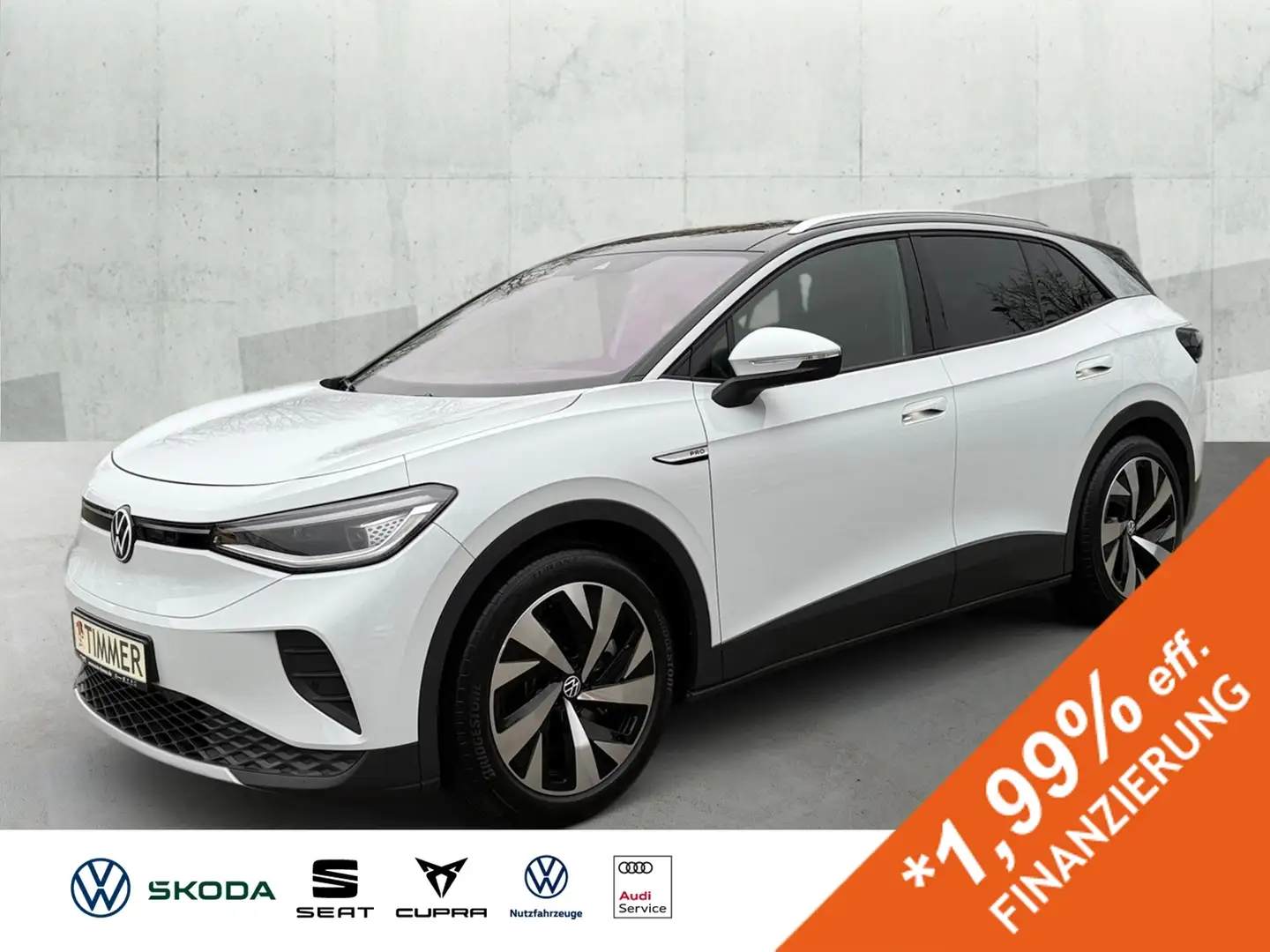 Volkswagen ID.4 PRO PERF. 82 kWh AHK 360° IQ.LIGHT PANO ACC APP N Weiß - 1