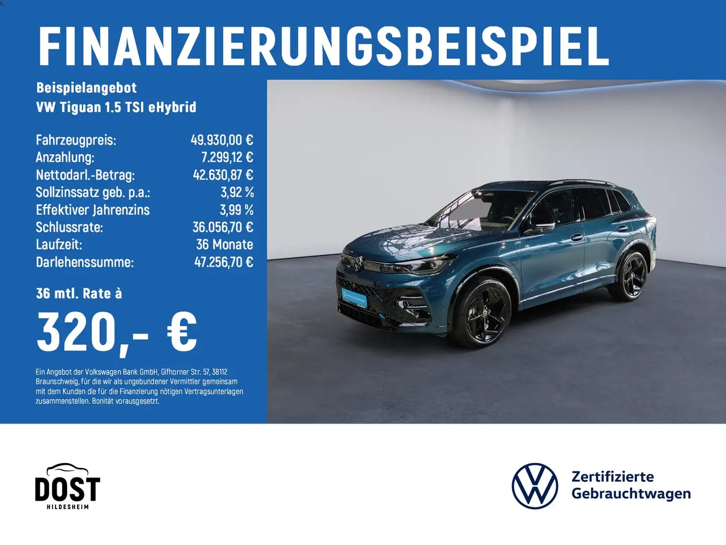 Volkswagen Tiguan 1.5 TSI eHybrid R-Line AHK+MATRIX LED Blau - 2