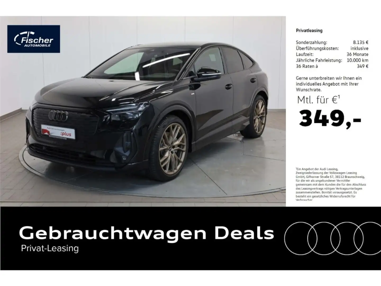 Audi Q4 e-tron Sportback 55qu. edition S line AHK/21'' Noir - 1