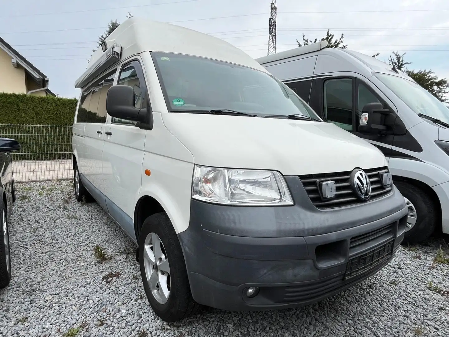 Volkswagen T5 Transporter T5 2.5 TDI 4Mo Hochdach lang WoMo AHK TÜV 04.27 Weiß - 1