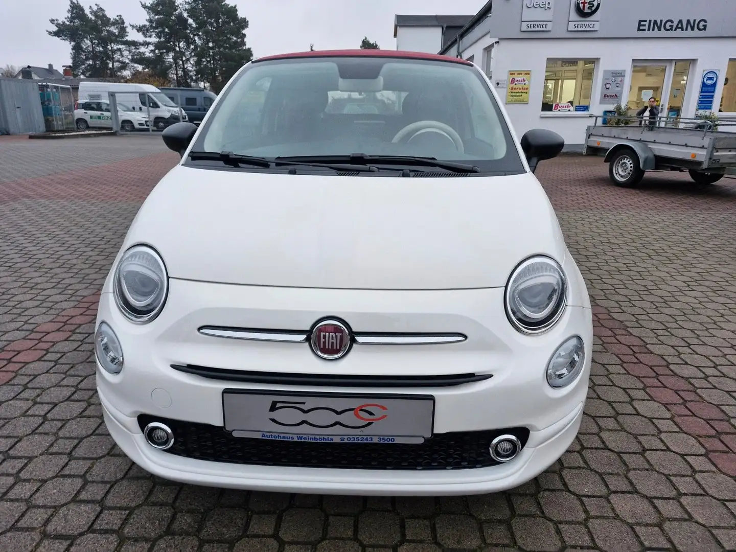 Fiat 500C 500 Cabrio Verdeck rot Weiß - 2
