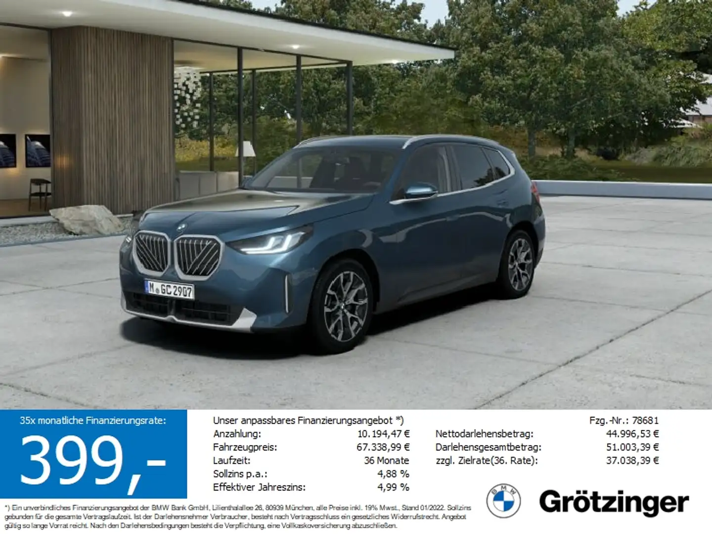 BMW X3 20 xDrive Bleu - 1