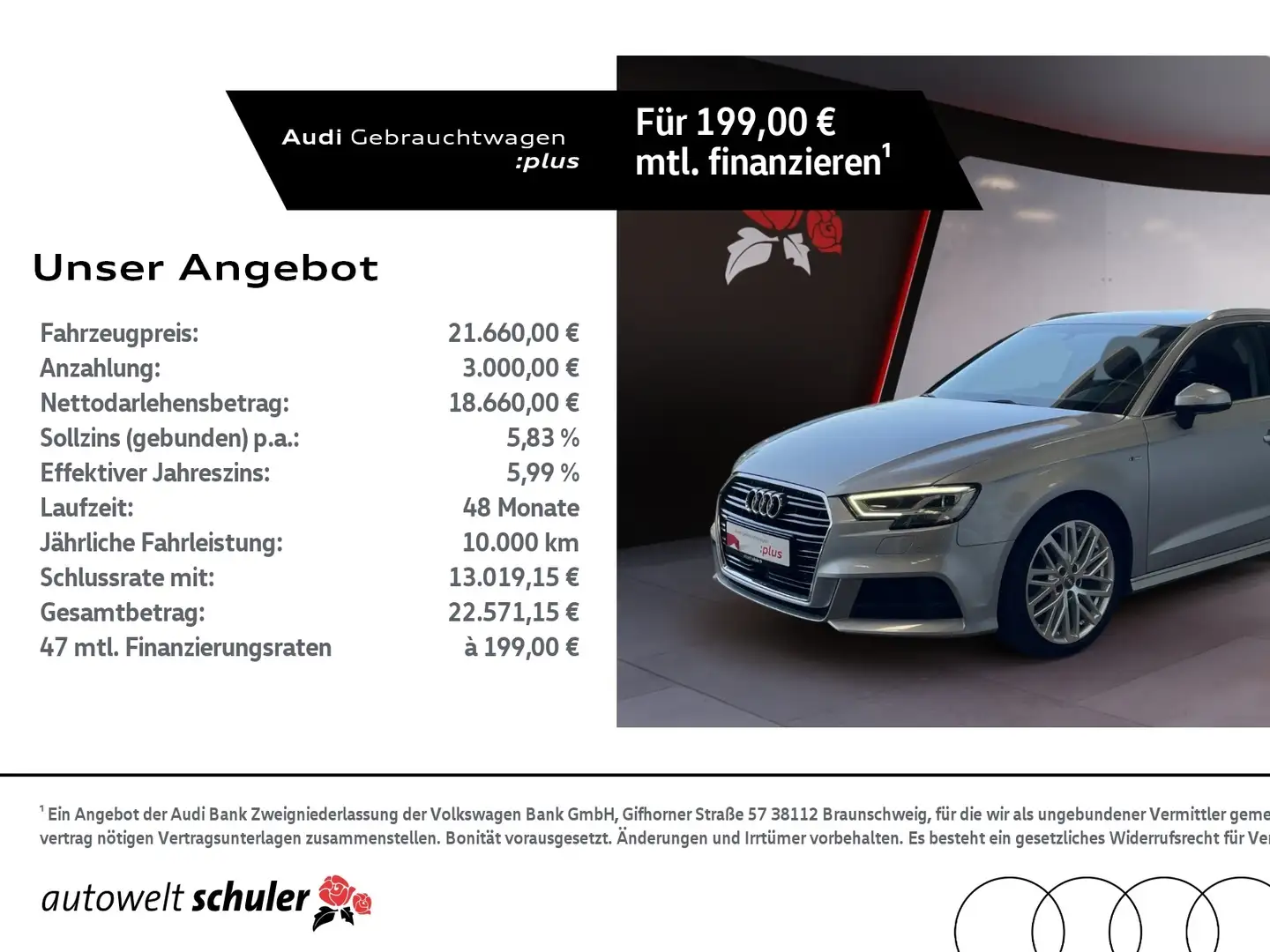 Audi A3 Sportback 1.5 TFSI S-line sport LED Navi ACC SHZ Silber - 1