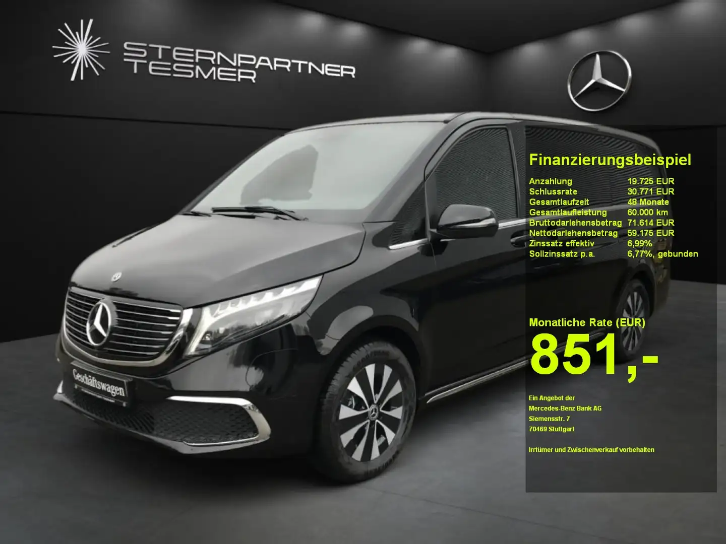 Mercedes-Benz EQV 300 AVANTGARDE Lang 360°+Burmester+Dist.+LED Schwarz - 1