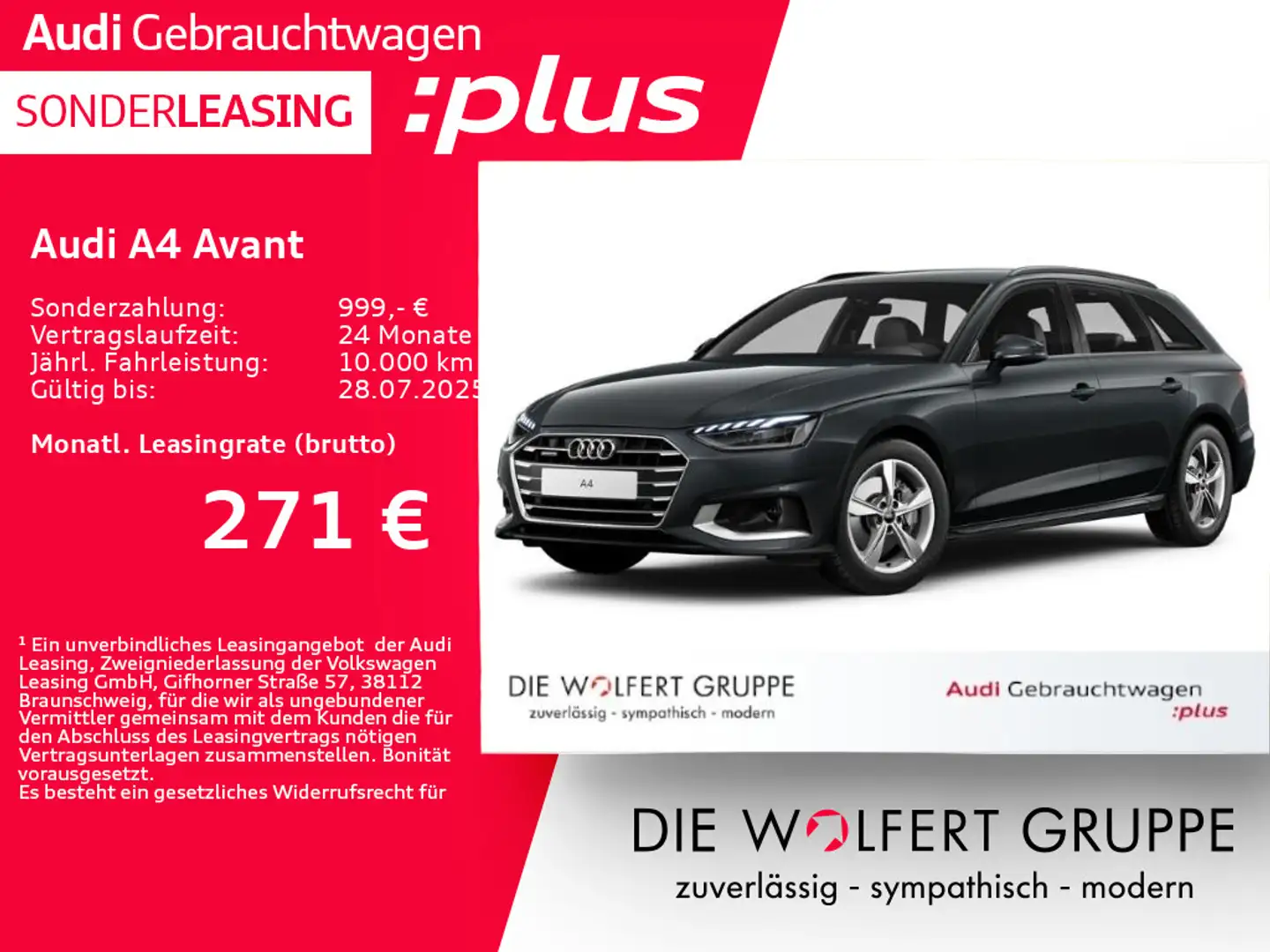 Audi A4 advanced 40 TFSI quattro S tronic ACC Grijs - 1