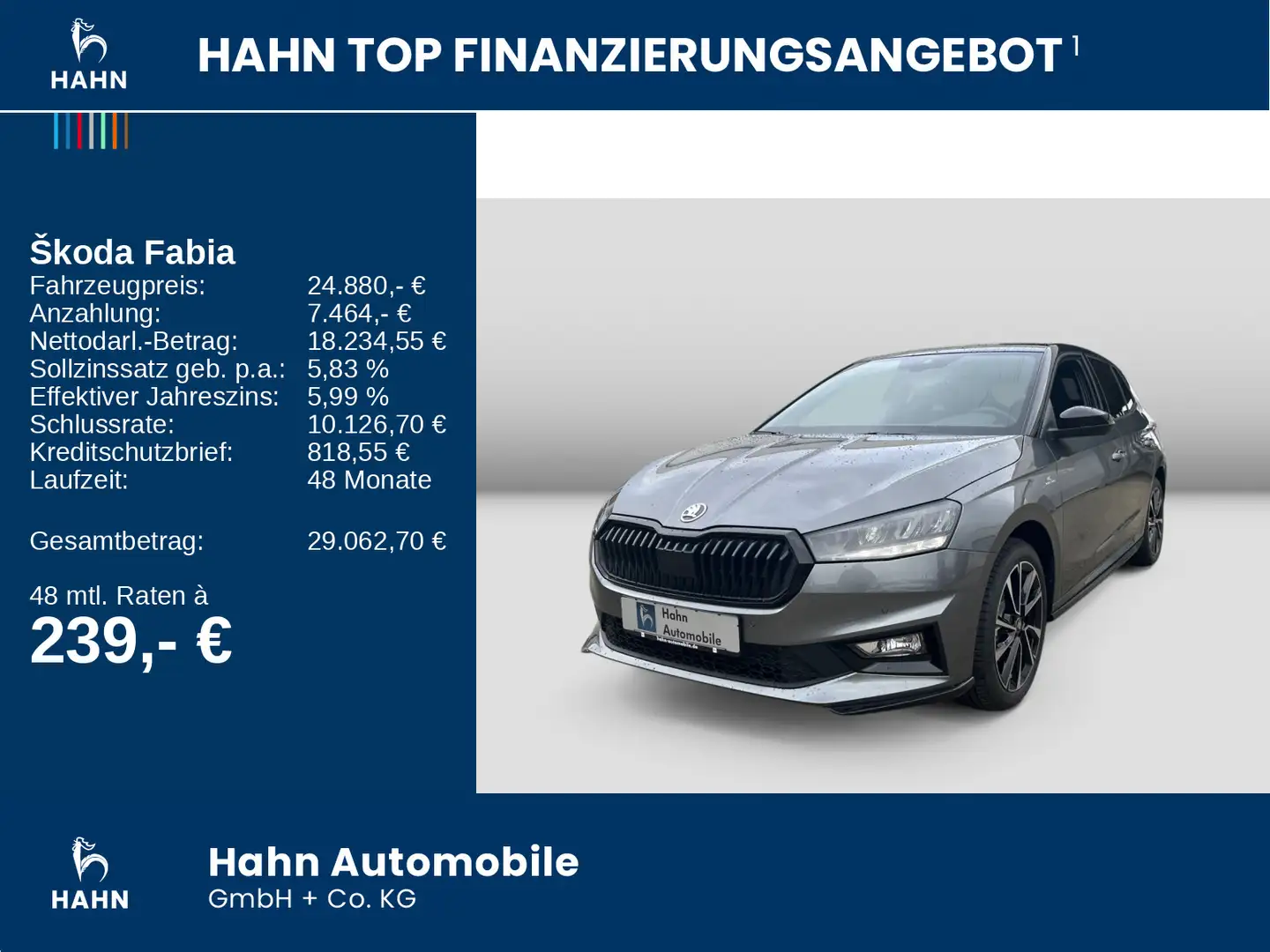 Skoda Fabia Monte Carlo 1,0 TSI DSG 17" Licht+Sicht Grau - 2