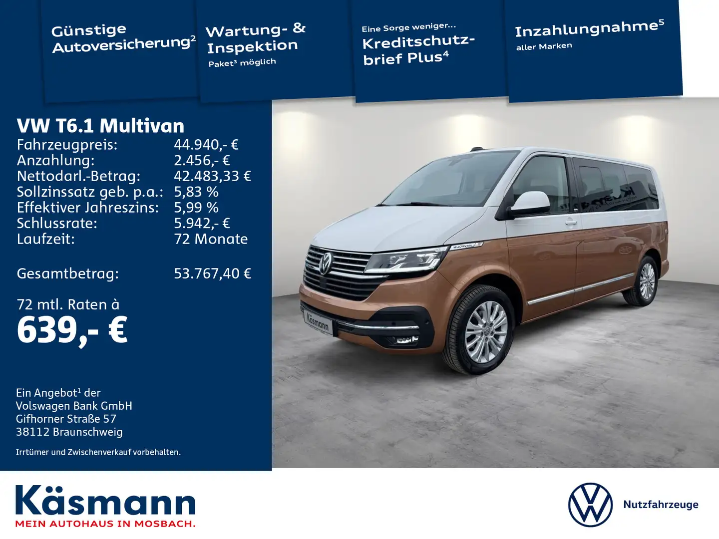 Volkswagen T6.1 Multivan Generation Six 2.0TDI AHK KAM NAV Blanc - 1