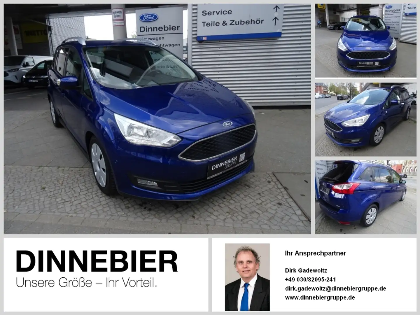 Ford Grand C-Max Business Edition +GJR+NAV+RFK+PDC+ Blau - 1