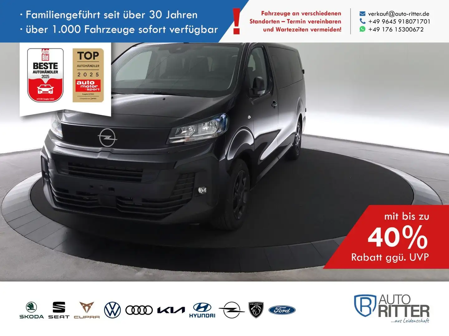 Opel Vivaro Doppelkabine Lang RFK|Navi|Carplay|Kli... Schwarz - 1