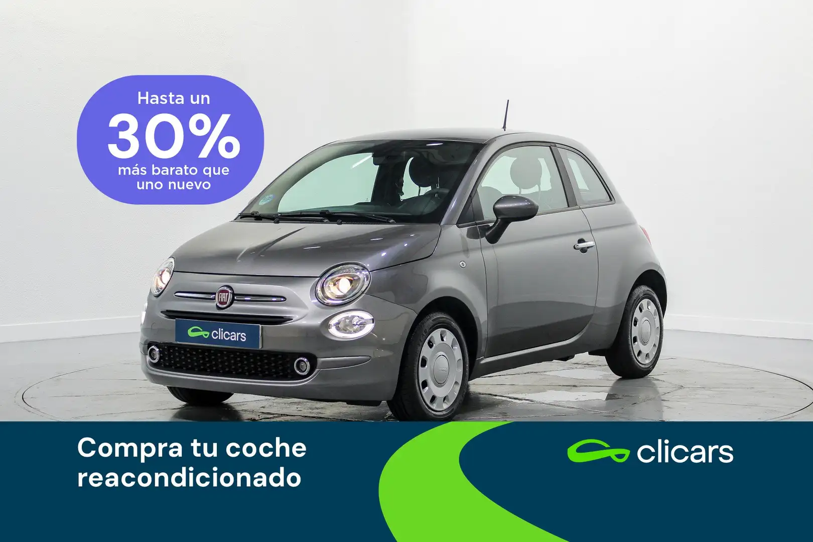 Fiat 500 1.0 Hybrid Cult 52kW Gris - 1