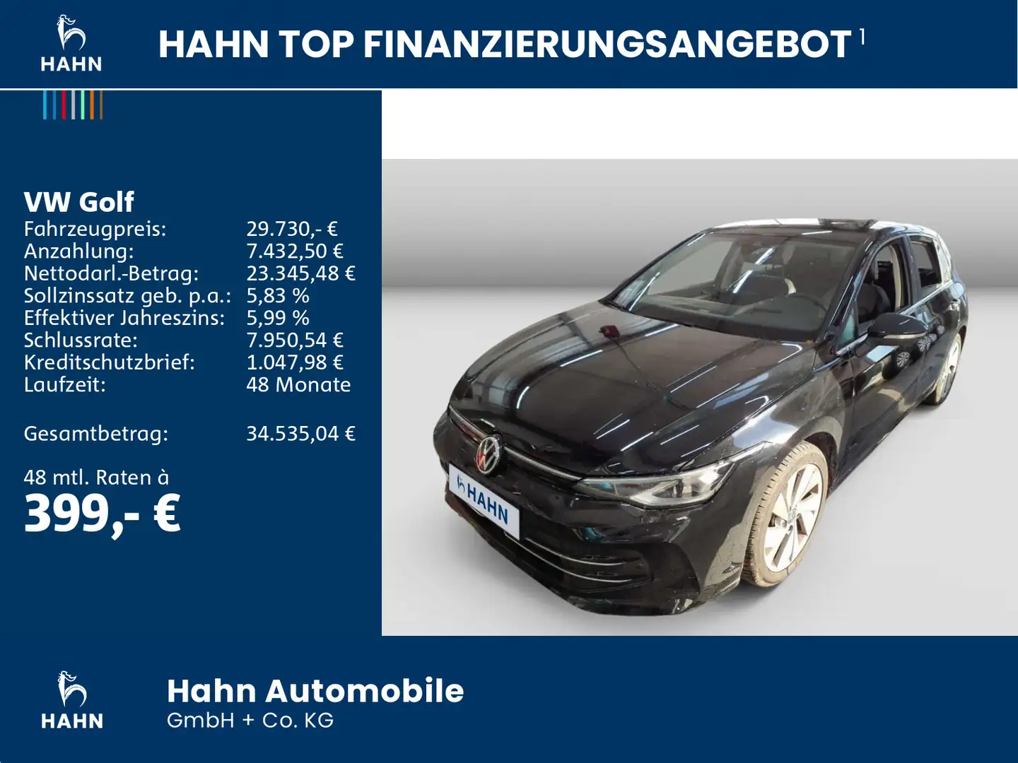 Volkswagen Golf VIII 1.5eTSI DSG Style AHK Cam HuD LED+ Nav Schwarz - 2