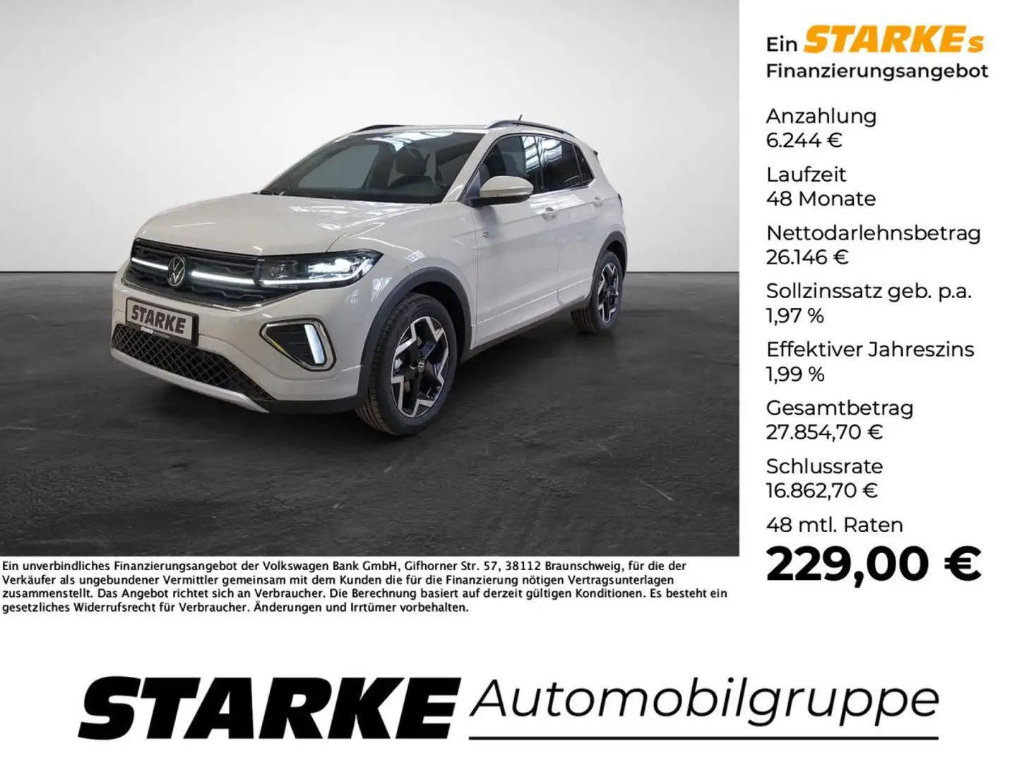 Volkswagen T-Cross 1.0 TSI DSG R-Line Grau - 1