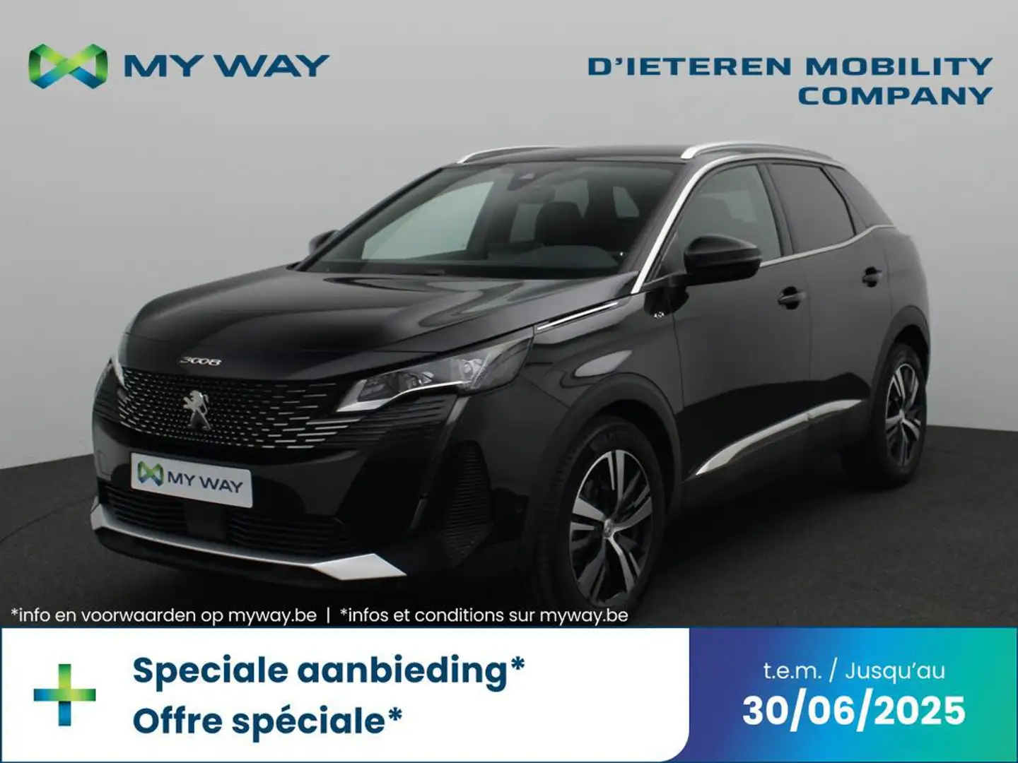 Peugeot 3008 GT-Line 1.2 THP 130 PK EAT-8 / Camera 360° / Apple Noir - 1