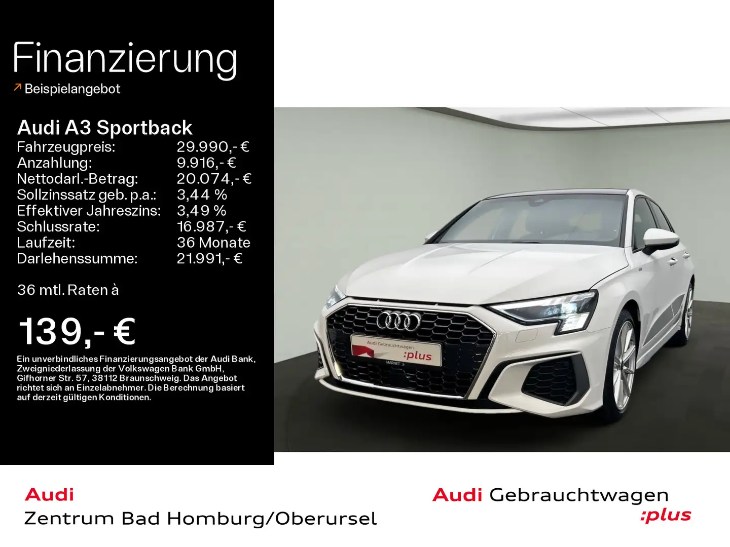 Audi A3 S line 30 TDI*Rückfahrkamera*Matrix Weiß - 1