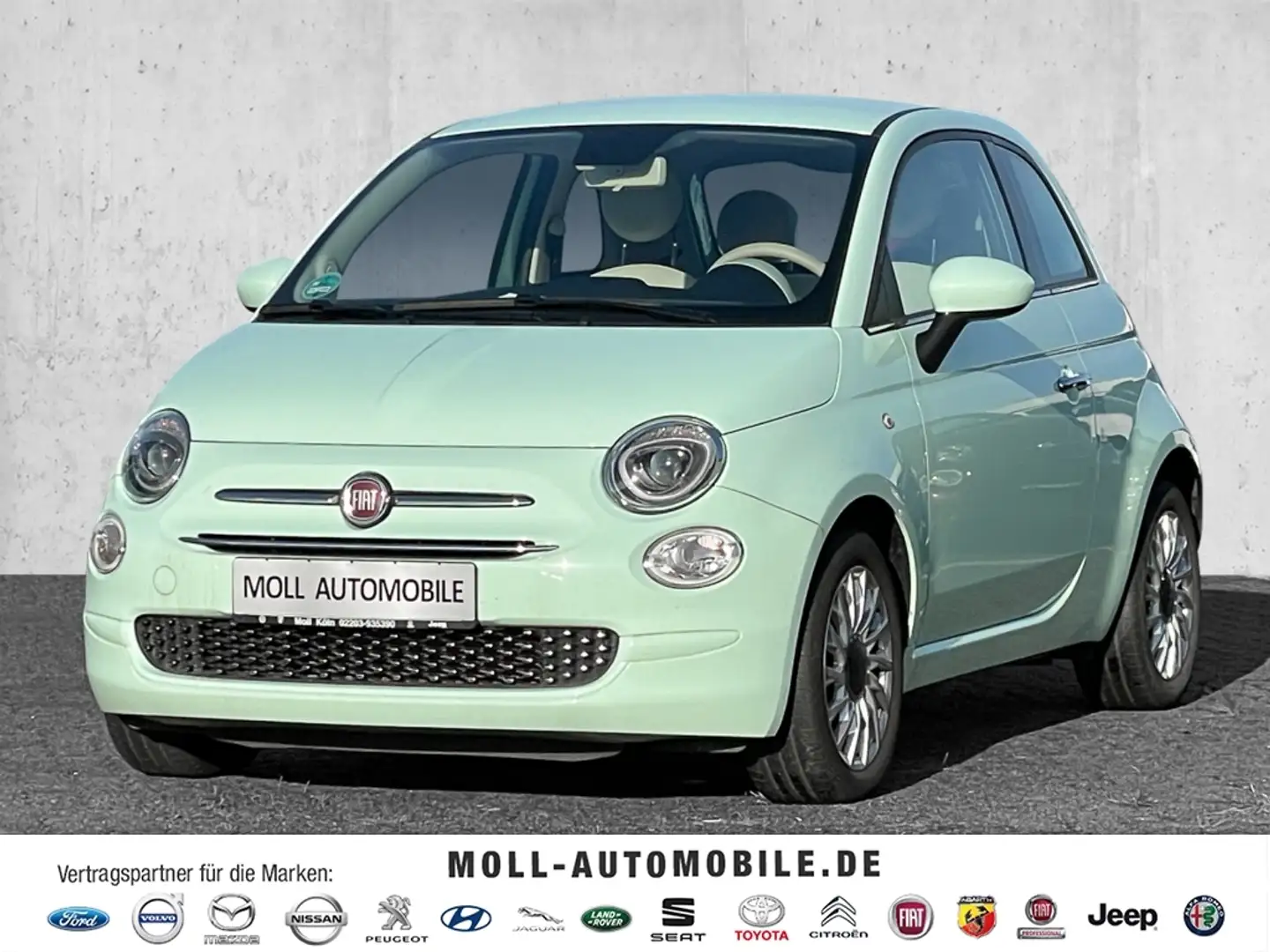 Fiat 500 Apple CarPlay Android Auto Musikstreaming Temp Tel Zielony - 1