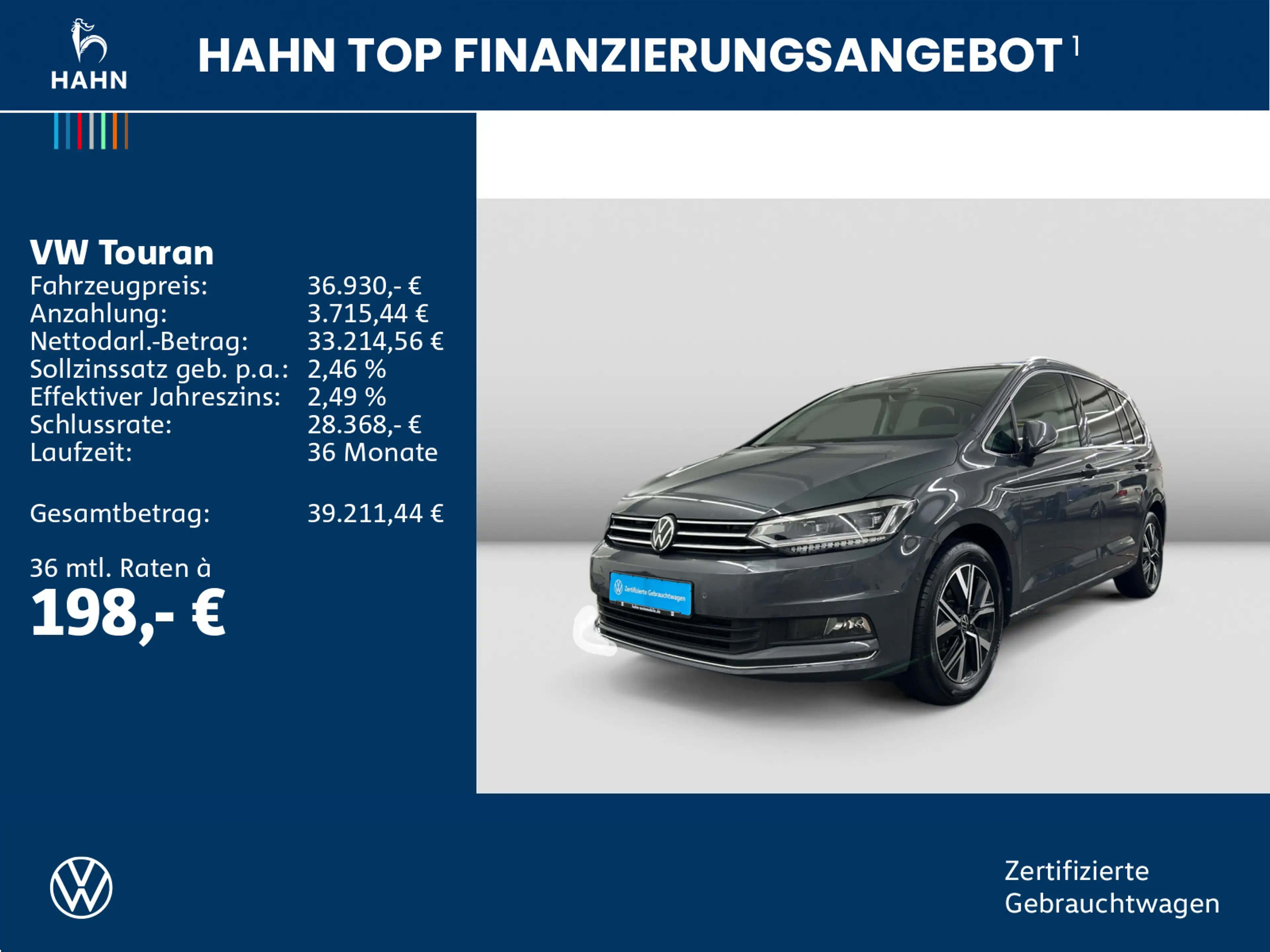 Volkswagen Touran 1.5TSI DSG Highline AHK Pano LED Navi Cam — photo 2