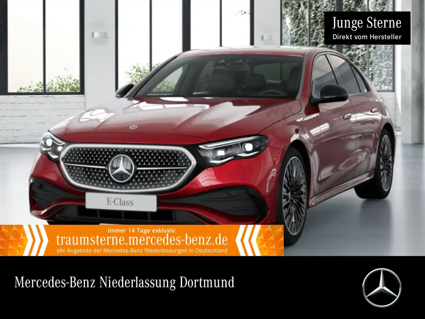 Mercedes-Benz E 220 d AMG Fahrass 360° Distr+ AHK Sitzklima PTS Rouge - 1