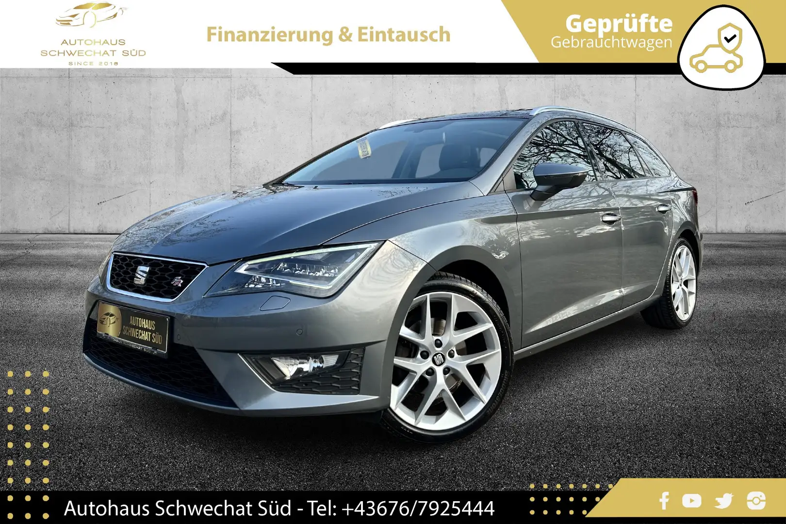SEAT Leon Kombi FR 1,4 TSI // PANORAMA //18" FR // NAVI // Grau - 1