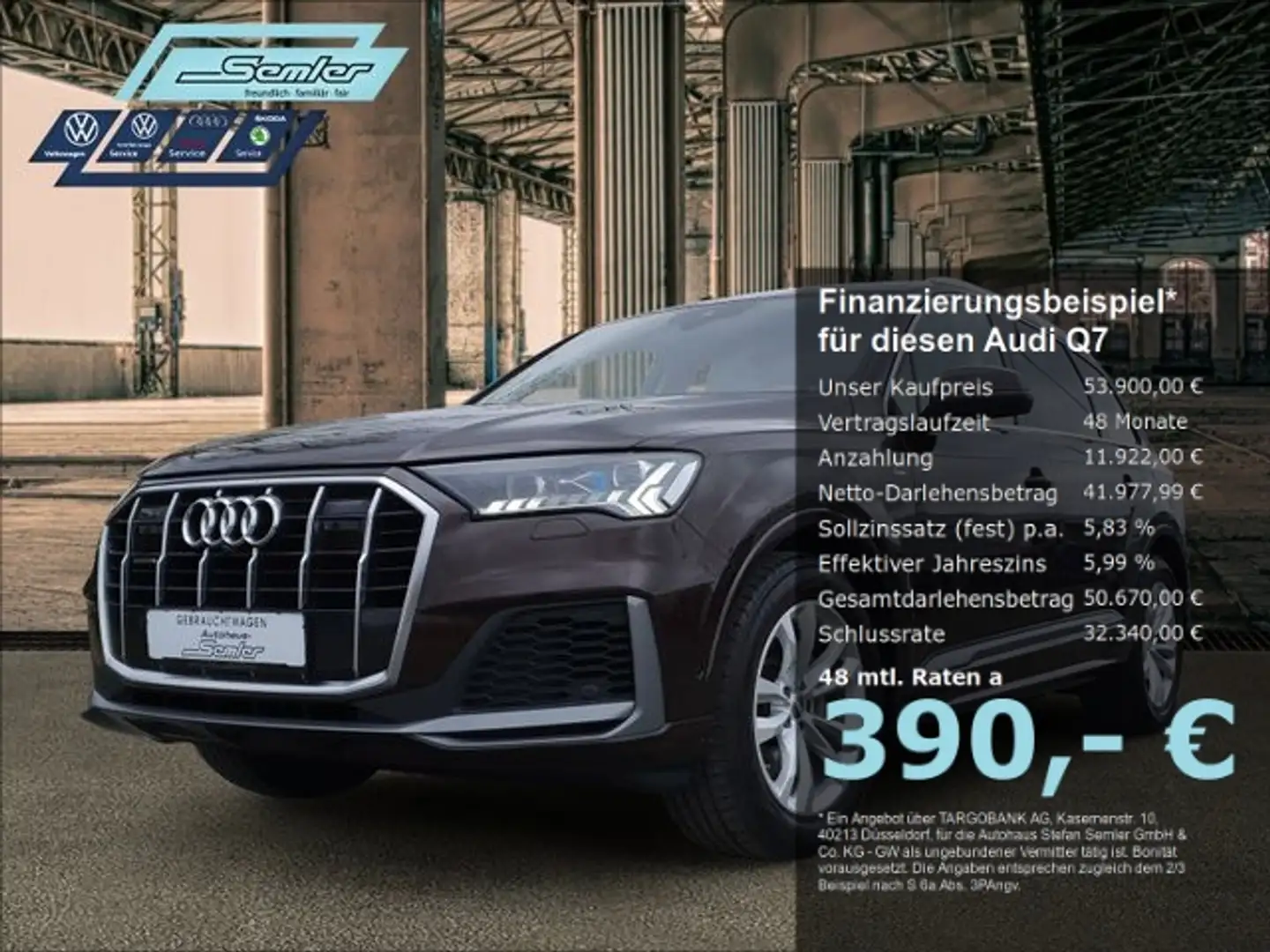 Audi Q7 S-Line 50 TDI quatt STNDHZ PANO LASER B&O AHK Bruin - 1