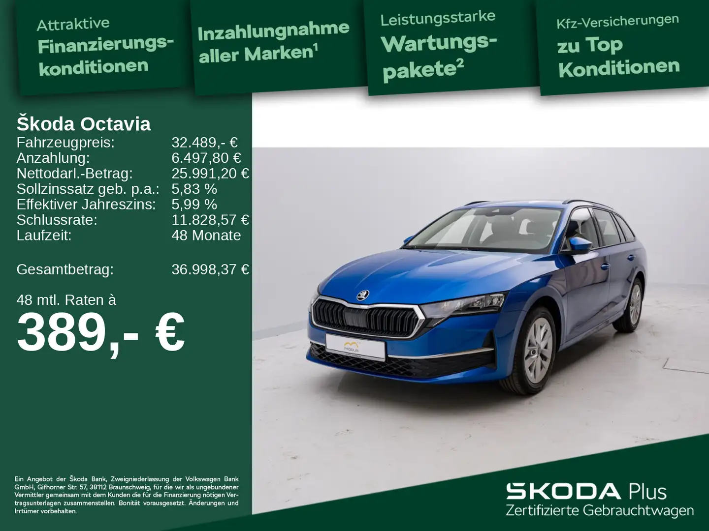 Skoda Octavia 1.5 TSI mHEV Selection AHK*VC*LED*PDC Blau - 1
