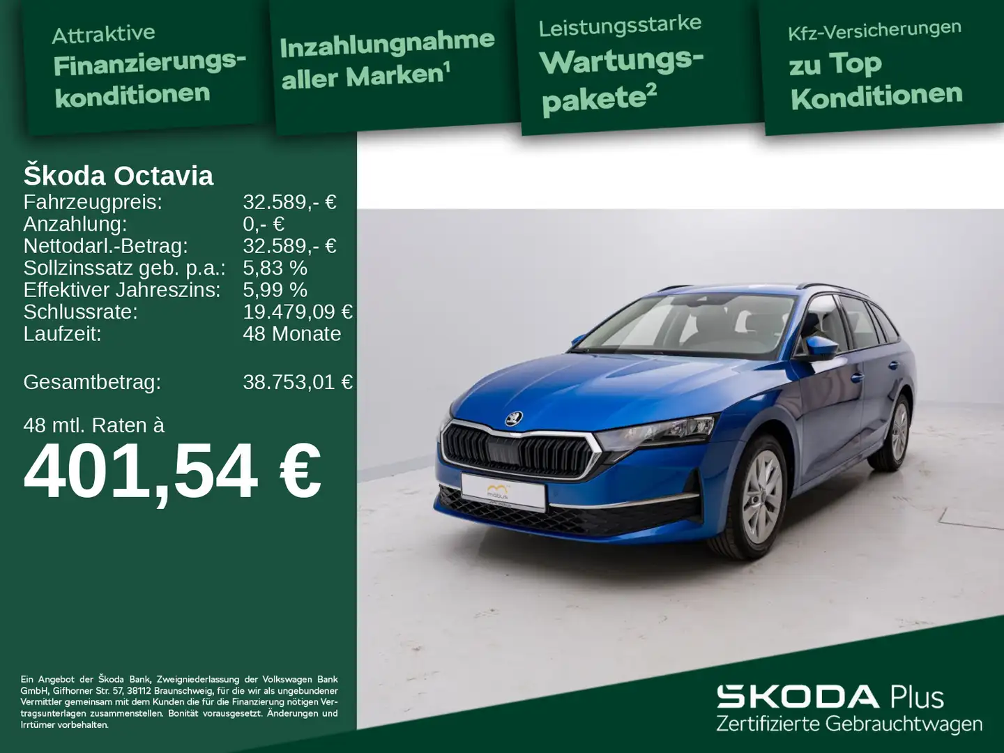 Skoda Octavia 1.5 TSI mHEV Selection AHK*VC*LED*PDC Blau - 1