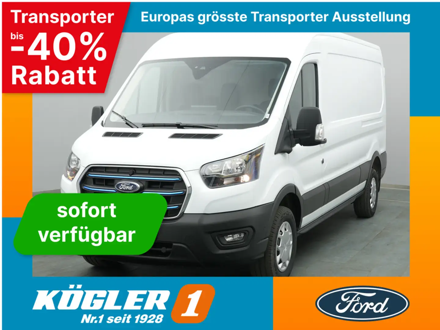 Ford E-Transit Kasten 350 L3 Trend Tech18/Pro Weiß - 1