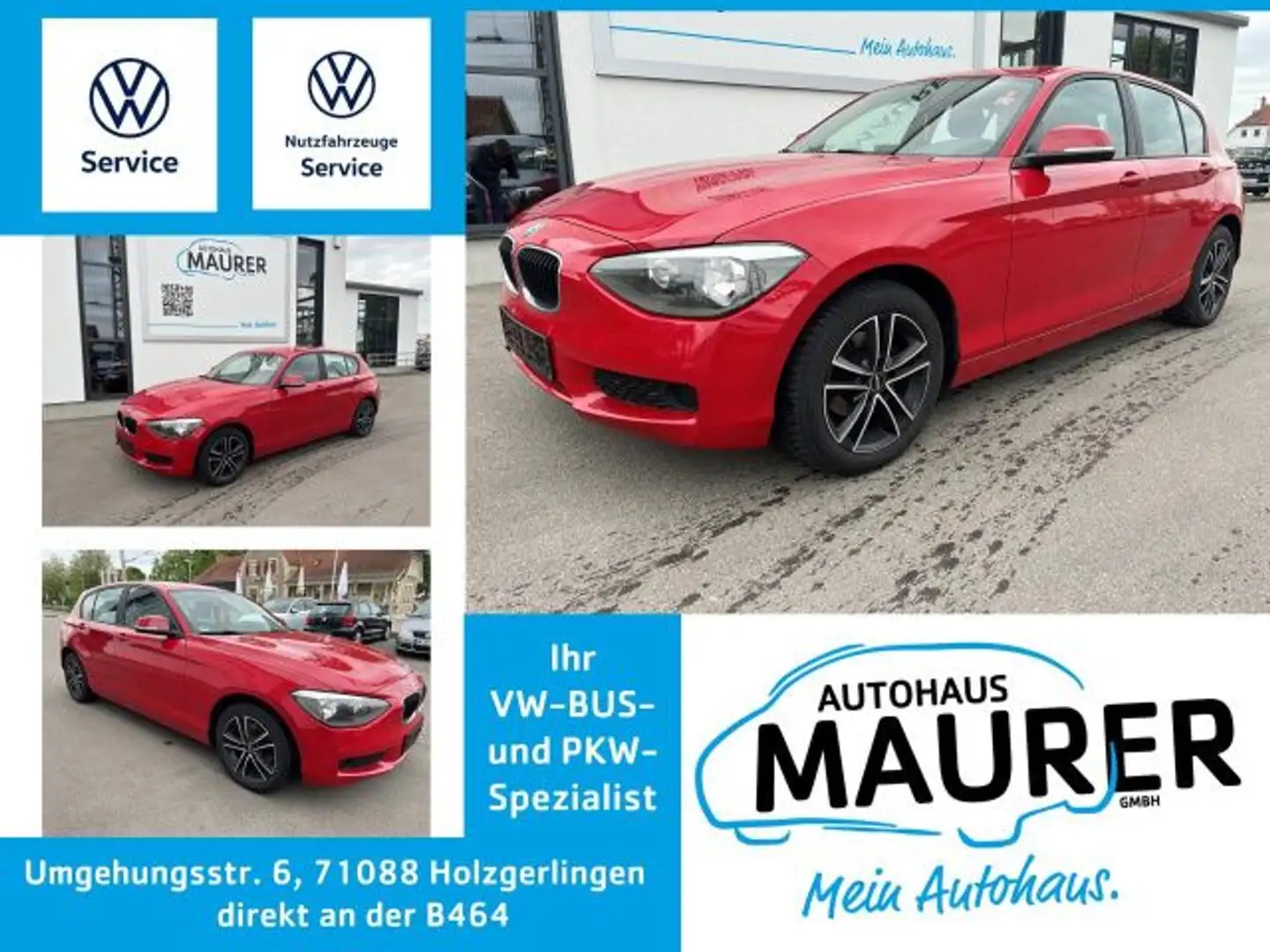 BMW 116 i Sitzheizung Bluetooth Klima Alu PDC Limiter Rot - 1