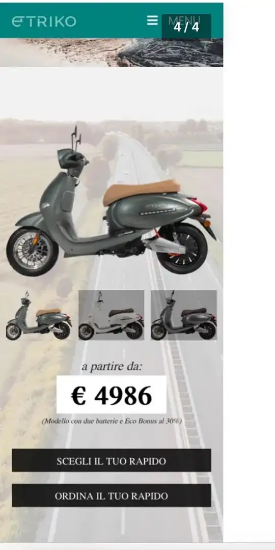 Vespa Elettrica 70 km/h Etriko rapido 110 km/ h 100 km autonomia - 2