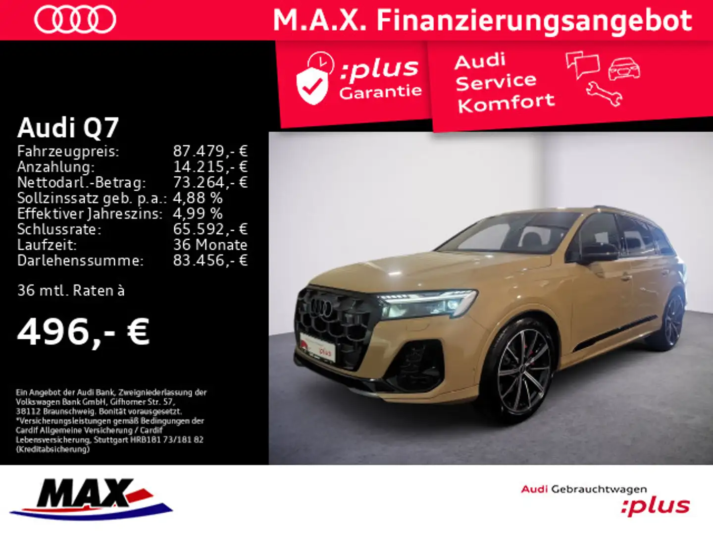 Audi Q7 50 TDI QUATTRO S LINE 7-SITZE +HD-MATRIX+AHK+ Or - 1