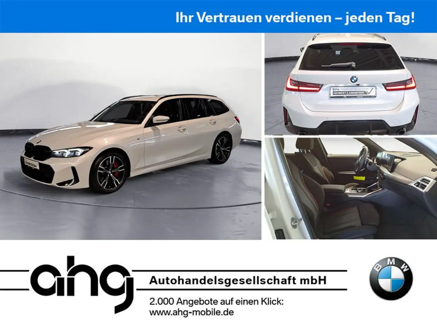 BMW 320 d Touring Automatik Navi Bluetooth PDC MP3 Sc Weiß - 1