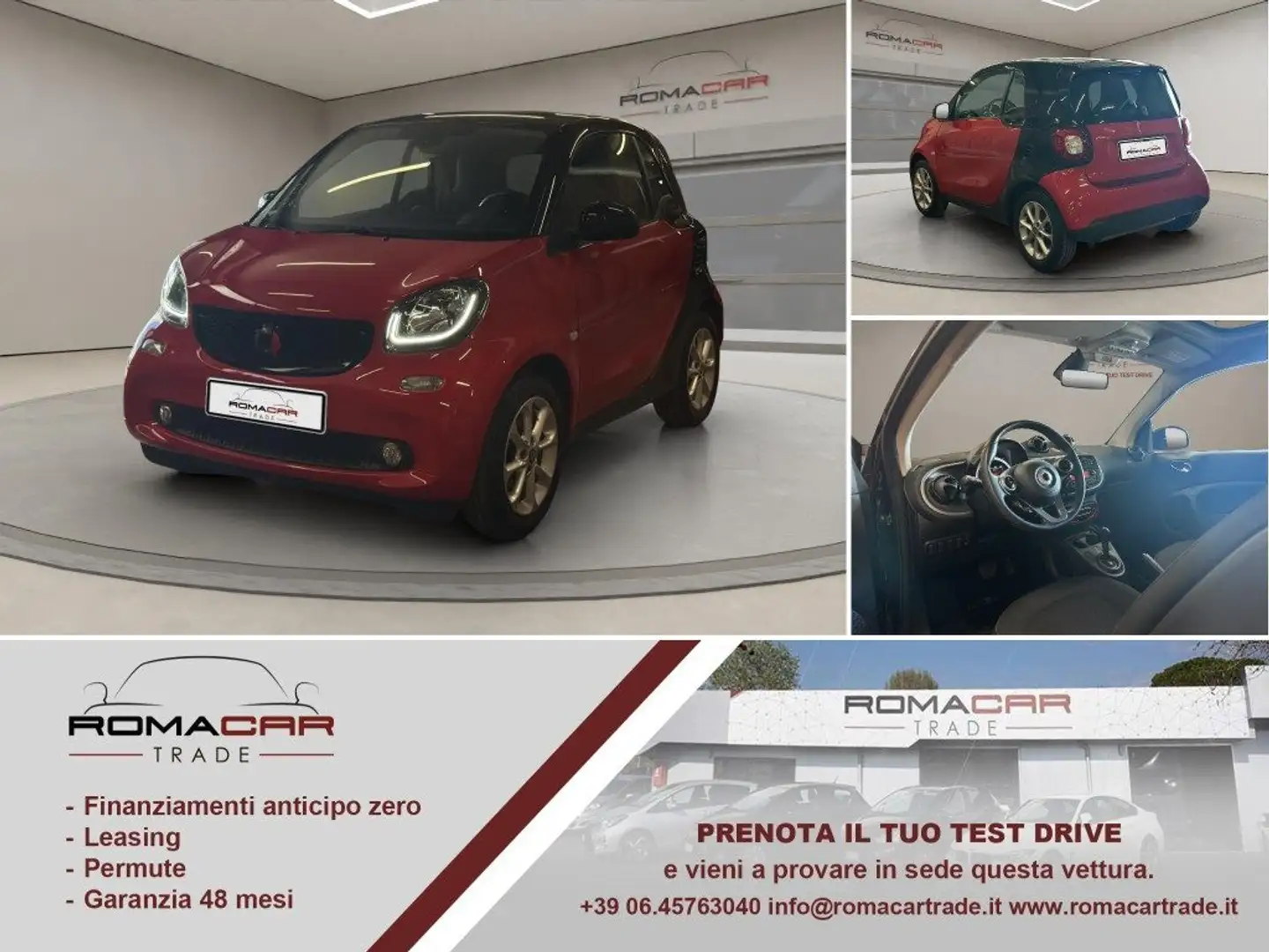 smart forTwo 90 0.9 Turbo twinamic Passion Rosso - 1