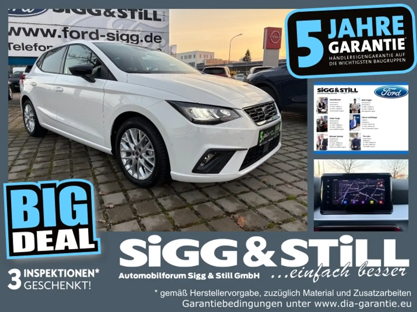 SEAT Ibiza 1.0 TSI FR LED*NAV*KLIMAAUT*PDC*SHZ*VIRTUAL Weiß - 1