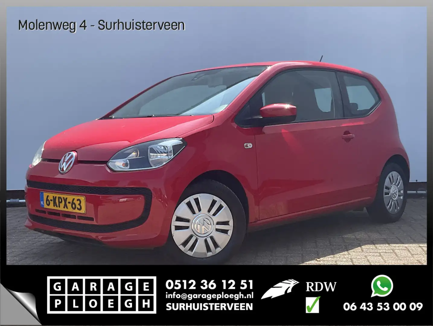 Volkswagen up! 1.0 move up! BlueMotion Airco Elek.Pakket Voll.Ond Rood - 1