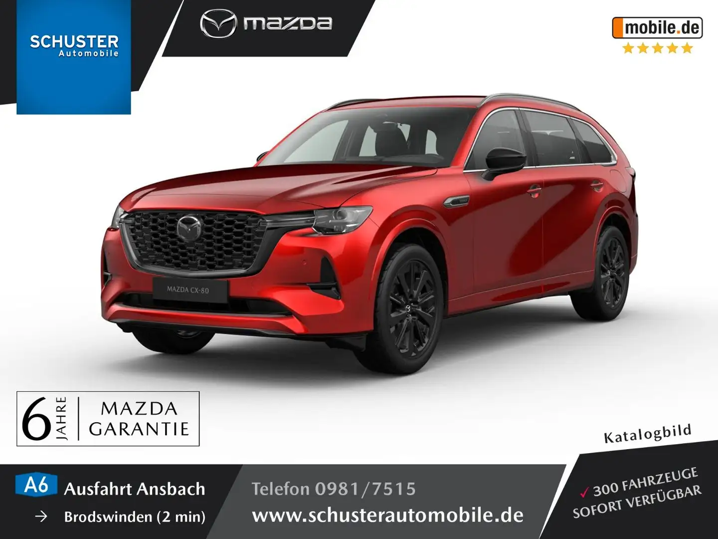 Mazda CX-80 2025 Homura e-SKYACTIV D 254 AWD CO&SO Rot - 1
