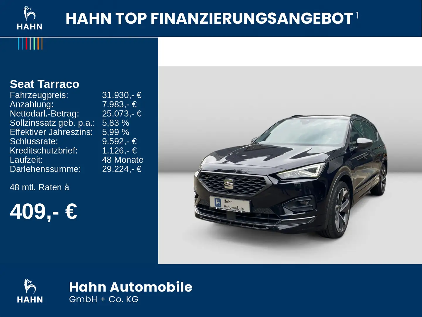 SEAT Tarraco 2.0TSI DSG 4Drive FR Beats AHK DCC Pano Schwarz - 2