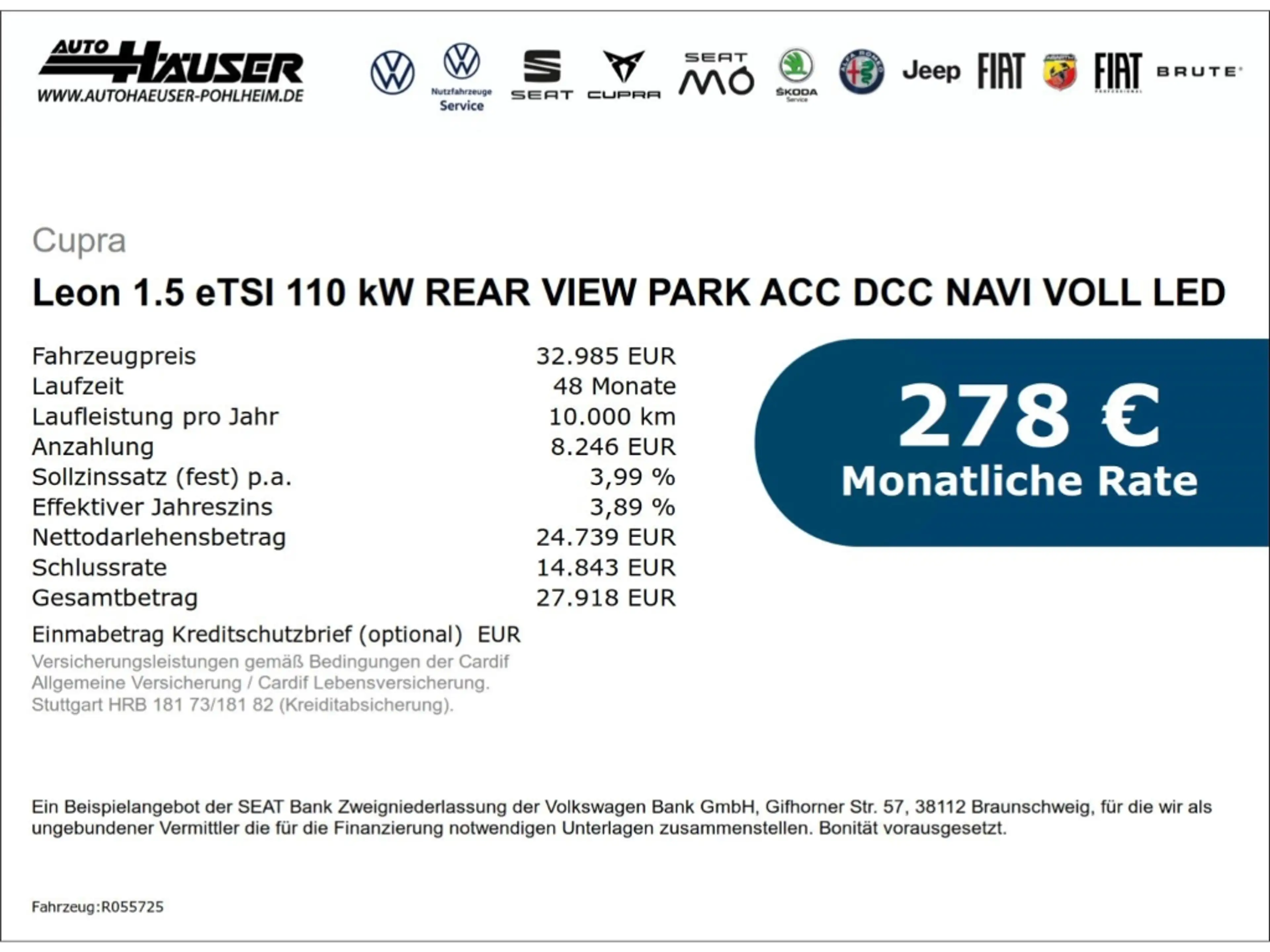CUPRA Leon 1.5 eTSI 110 kW REAR VIEW PARK ACC DCC NAVI VOLL L — photo 9