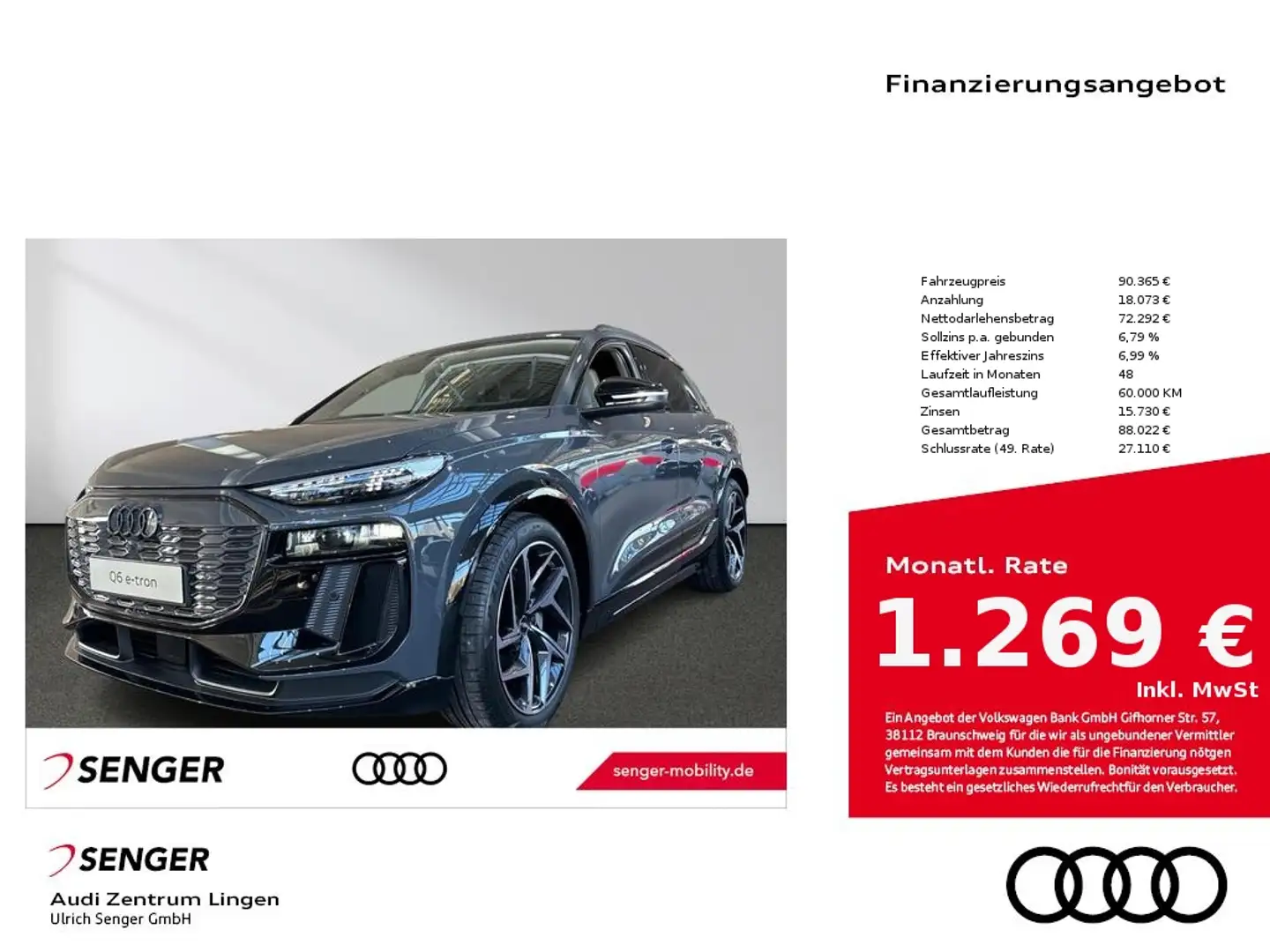 Audi Q6 e-tron e-tron performance Tech pro Paket Memory LED Grau - 1