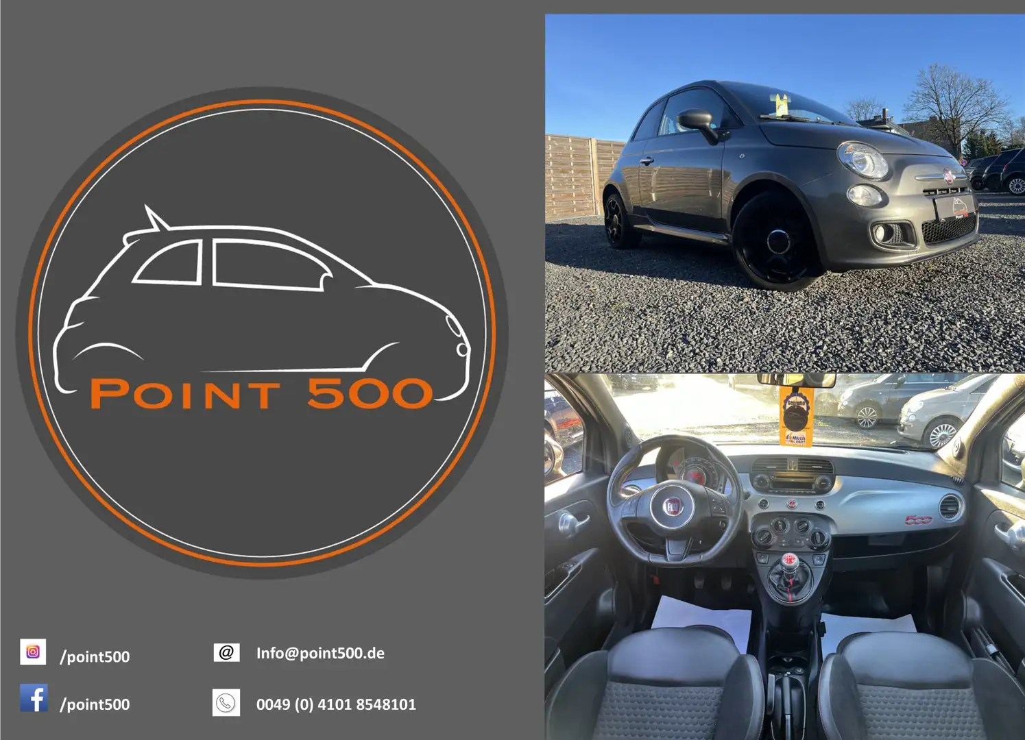 Fiat 500 Sport 83tkm PDC RIESENAUSWAHL AN FIAT500!!! Grau - 1