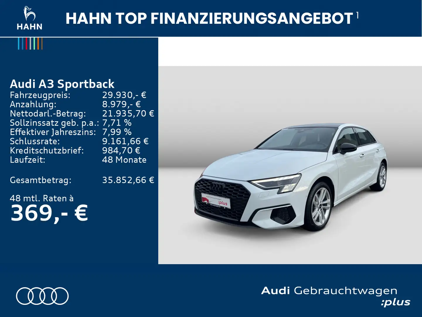 Audi A3 advanced 40TDI S-trc qua Pano CAM M Blanc - 2