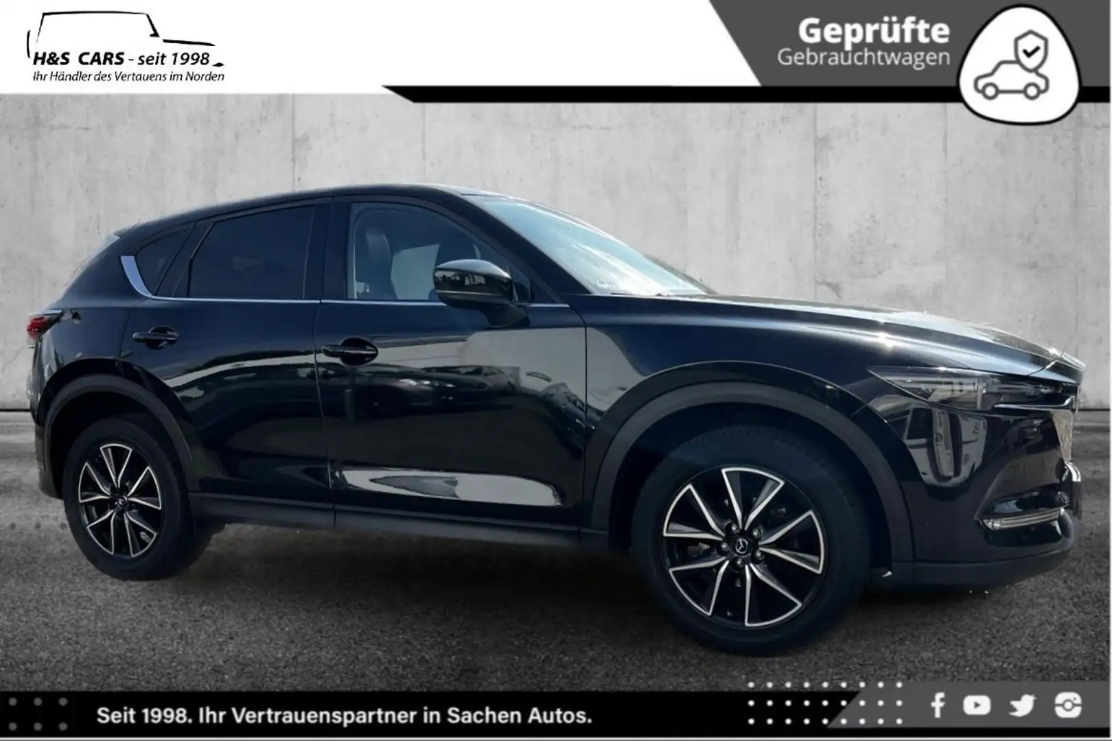 Mazda CX-5 2.2 SKYACTIV-D 175 Sports-Line AWD 1.H VOLL Schwarz - 1