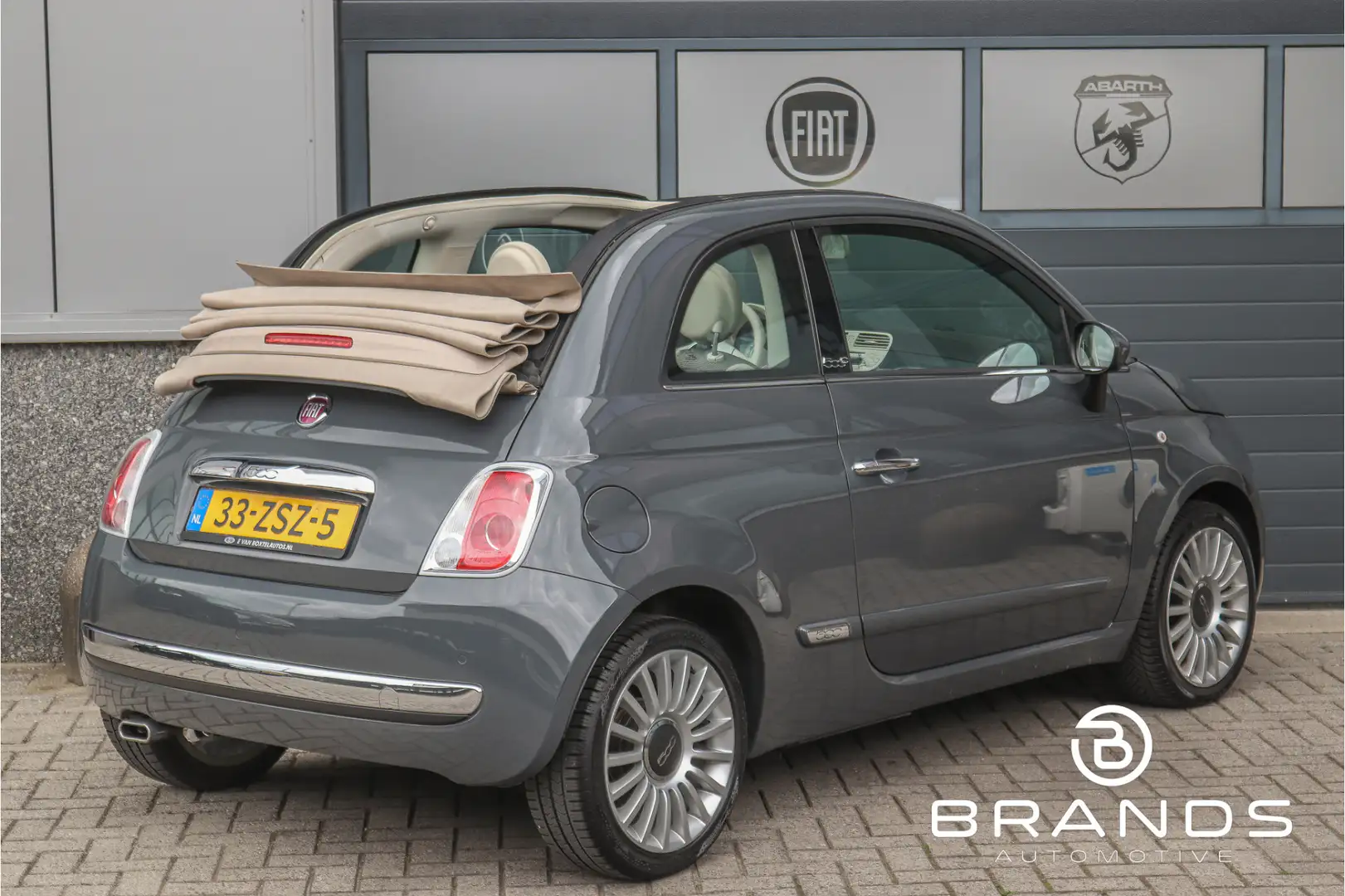 Fiat 500C 0.9 TwinAir Lounge Airco Leder PDC LM velgen Grau - 2