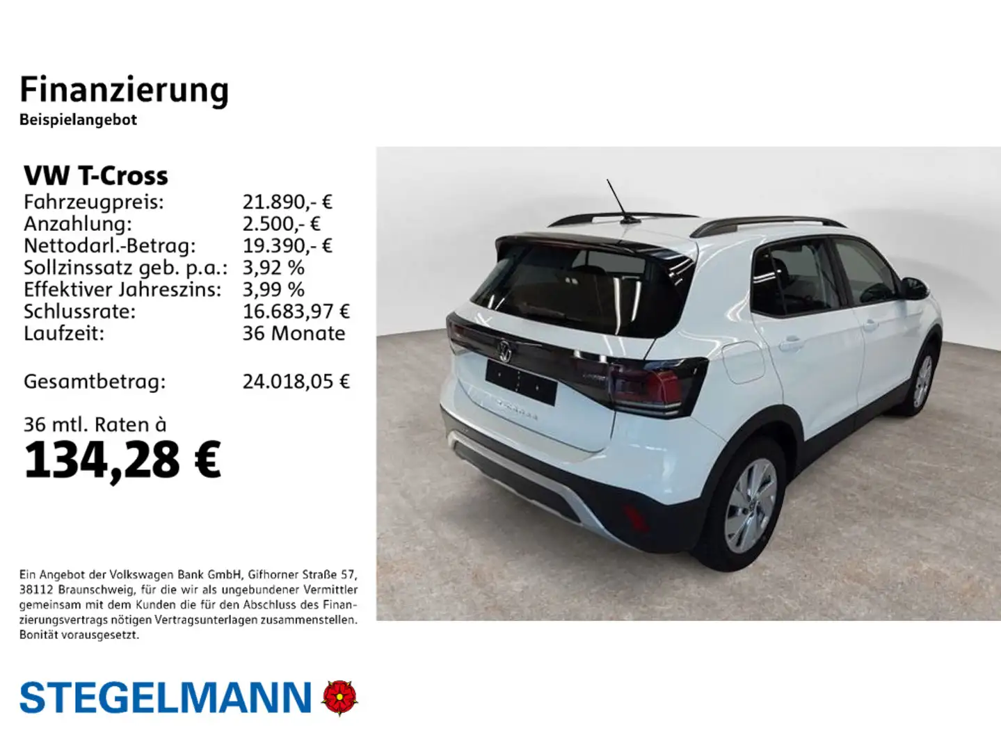 Volkswagen T-Cross 1.0 TSI Life *LED*App-Connect*+3J. Garan Weiß - 2